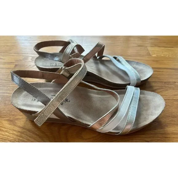 NAOT HERO Beige Neutral Rose Gold Wedge Sandals Shoes 41 EU 10 US - Picture 5 of 8